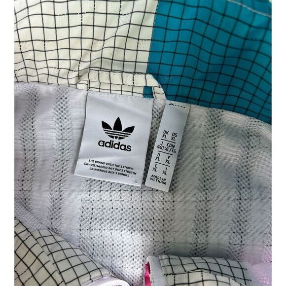 Adidas‎ Originals XL Windbreaker Jacket Multicolor Geometric High Collar Zip - Picture 4 of 4